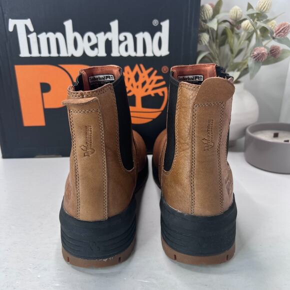 Timberland PRO Birchline Chelsea Composite Toe Work Boots Brown Womens Size 9W - Picture 7 of 10